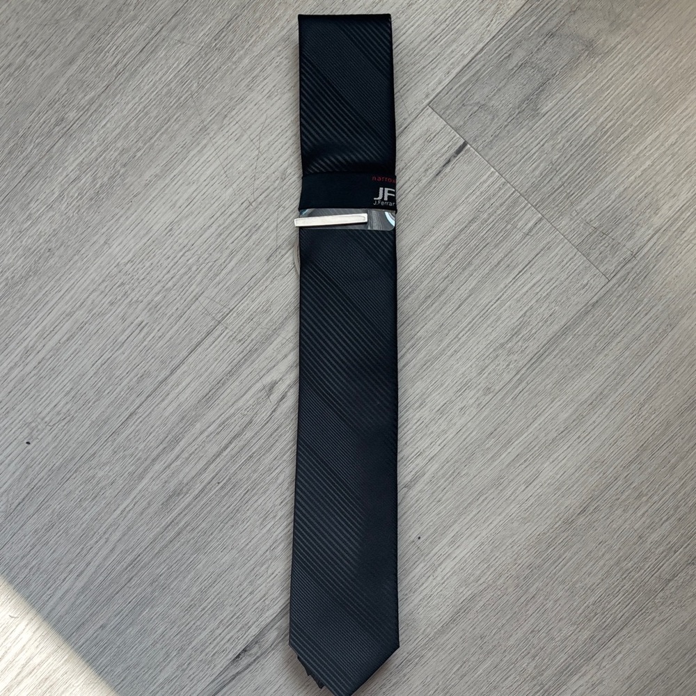 Black Textured Men's Tie